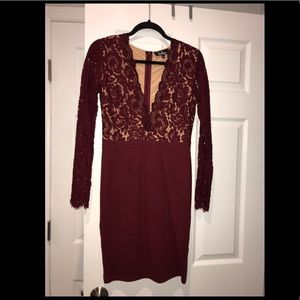 Lulus Lace Sleeve Dress